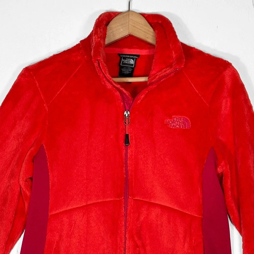 The North Face Tech-Osito Fleece Jacket Womens M Pink/Red‎ Soft Cozy Warm